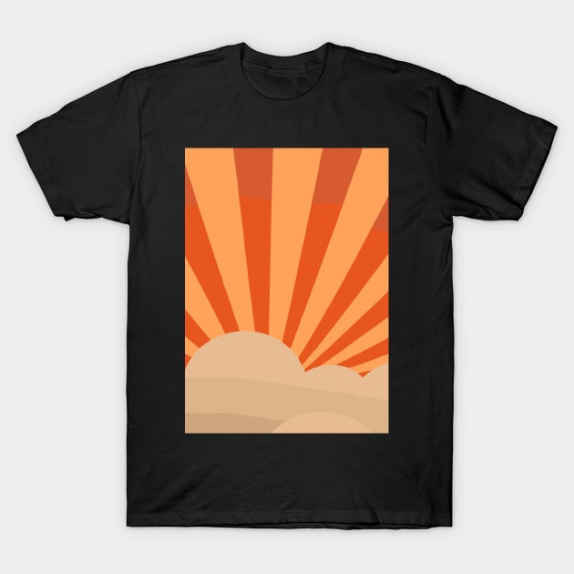 Orange Clouds T-Shirt by maxcode